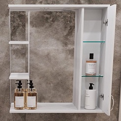 Stella Polare Зеркальный шкаф Кармела 75/С люкс белое серебро – фотография-3